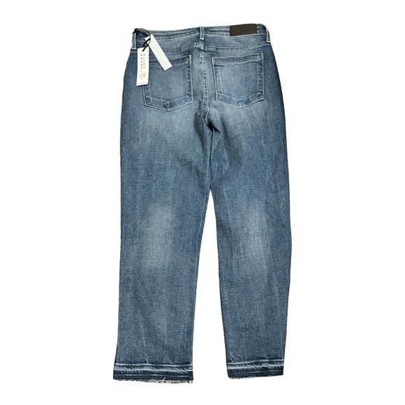 NWT Parker Smith Stretch High Rise Cropped Straight Jeans Blue Women's Size 28 - Picture 3 of 8